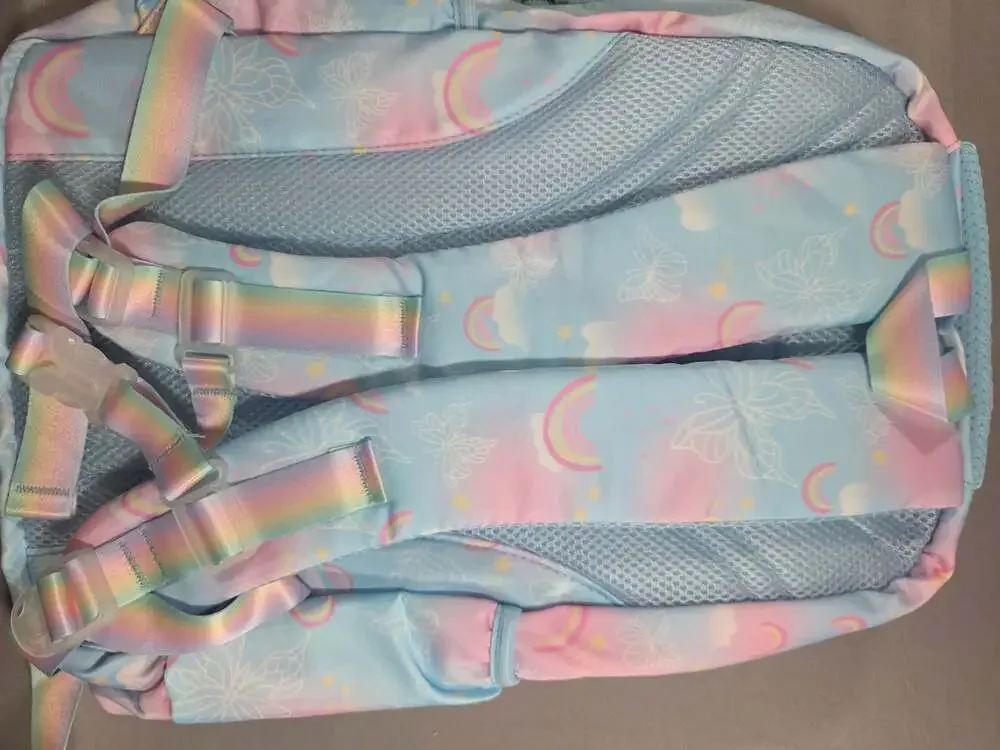 Kawaii Rainbow and Butterfly 3-Piece School Backpack Set